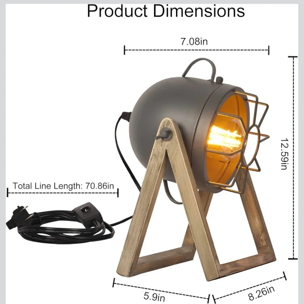 Vintage Retro Industrial Table Lamp - Picture 9 of 9